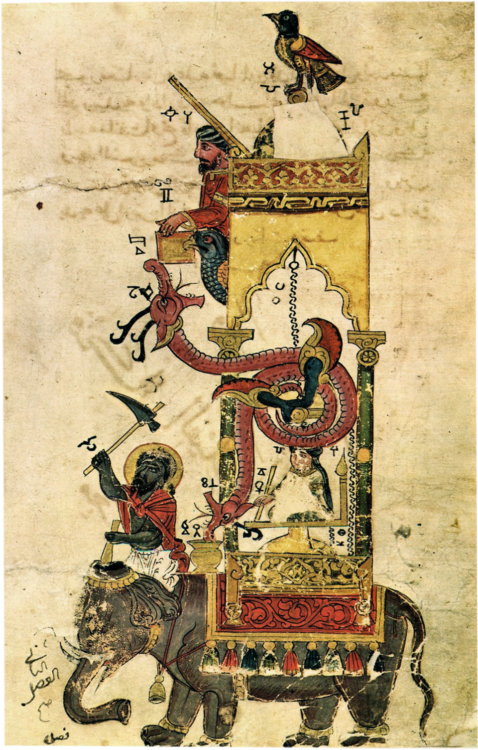 Al-Jazari's Elephant Clock diagram