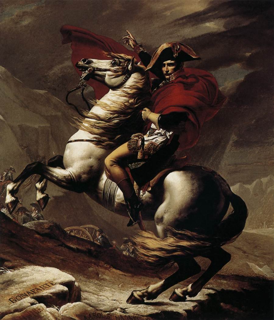 Napoleon Crossing the Alps painting by Jacques-Louis David