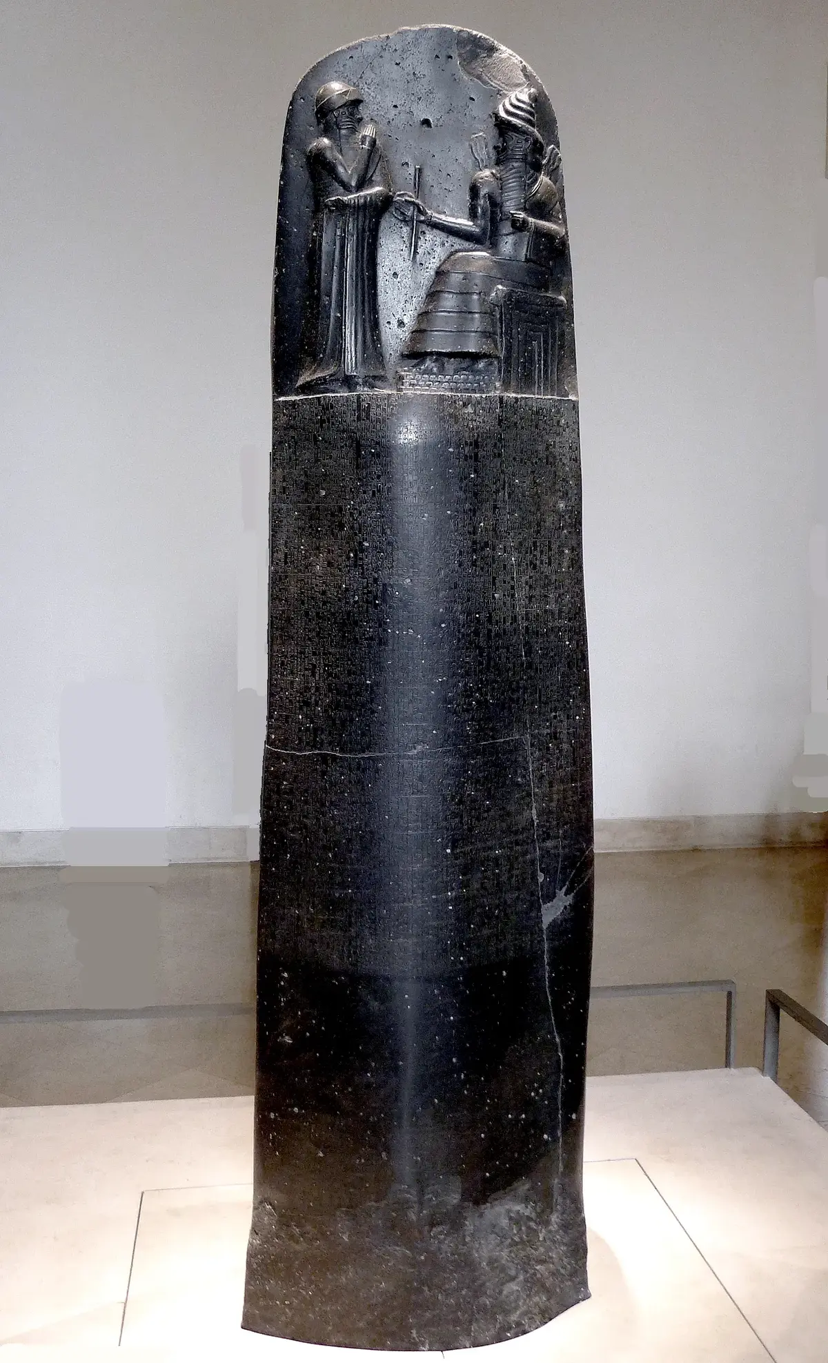 The basalt stele of the Code of Hammurabi in the Louvre Museum