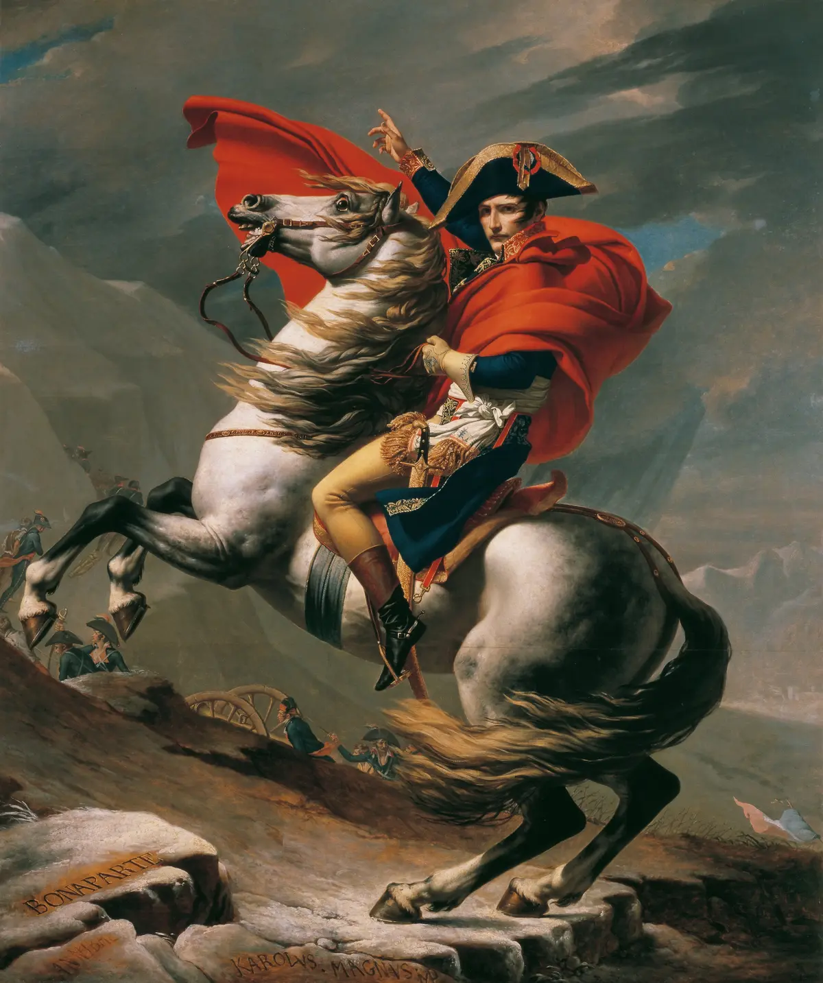 Napoleon Crossing the Alps painting by Jacques-Louis David