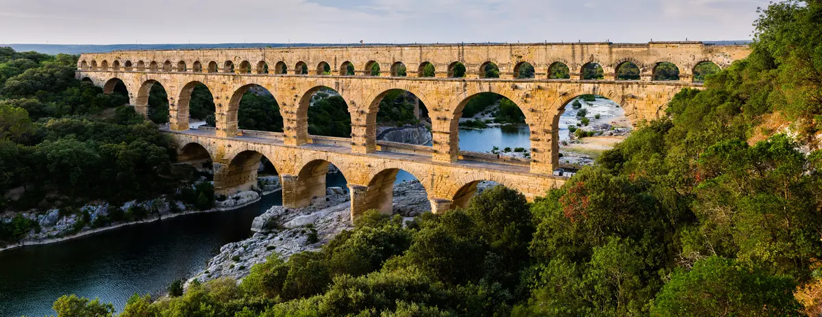 Pont du Gard Roman aqueduct bridge in France