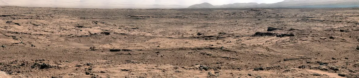 Martian surface panorama captured by Curiosity Rover