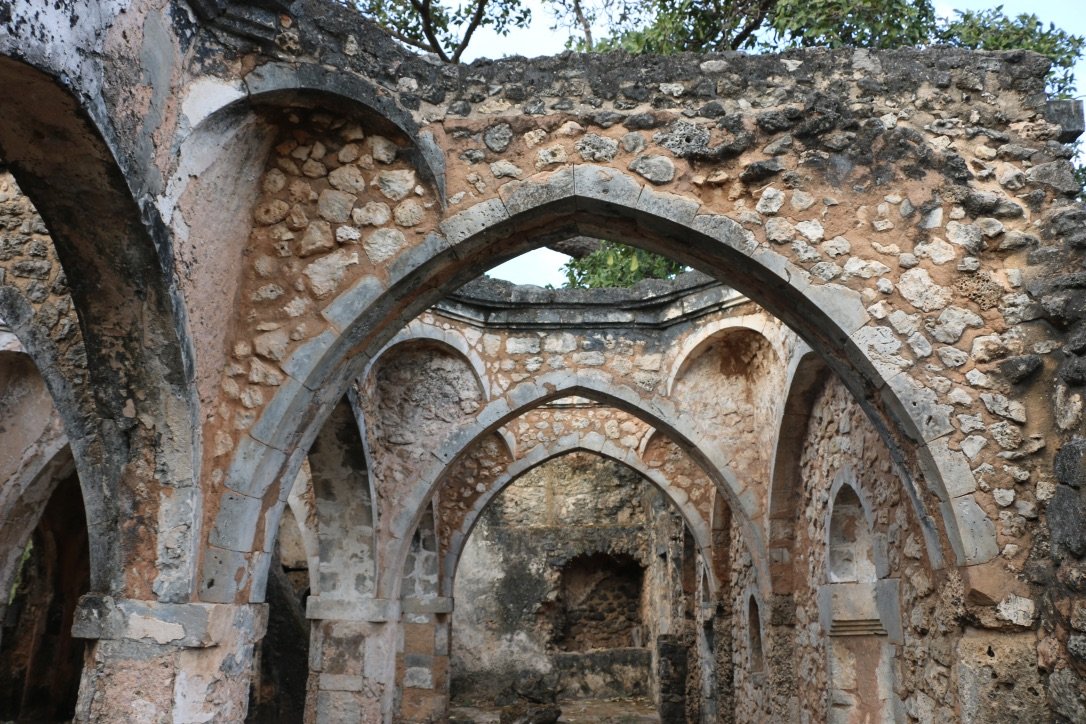 Ruins of the medieval Swahili coral-stone sultanate of Kilwa Kisiwani
