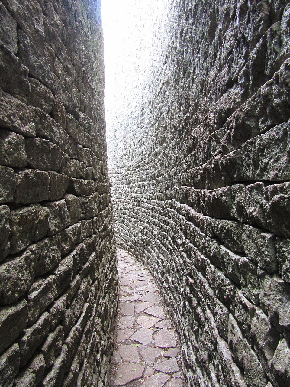 Narrow dry-stone entry passageway of the Great Enclosure