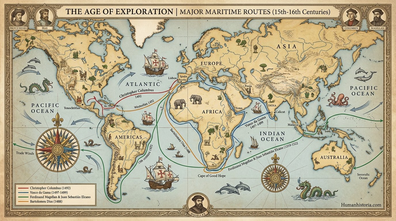 The Age of Exploration: Major Maritime Routes (15th–16th Centuries)