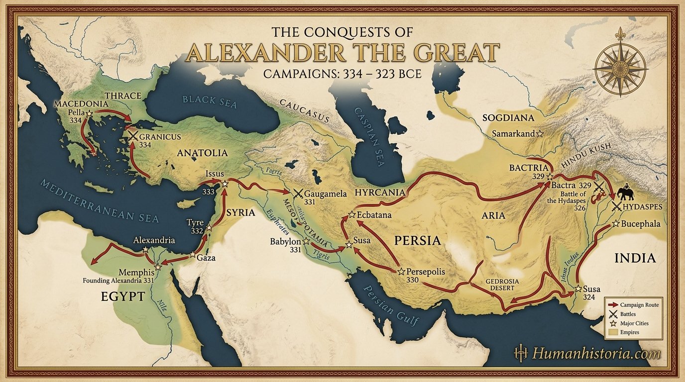 Conquests of Alexander the Great Infographic