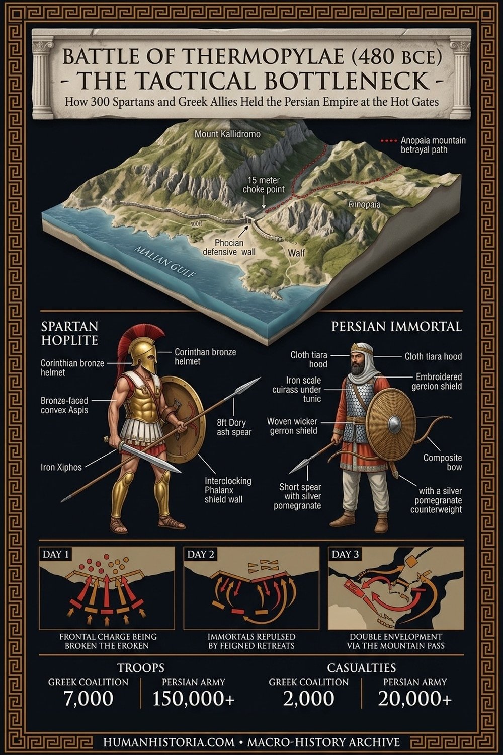 The Battle of Thermopylae (480 BCE): The Tactical Bottleneck