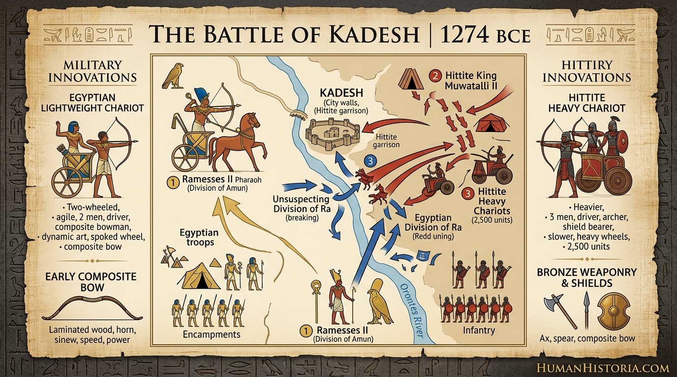 The Battle of Kadesh (1274 BCE) Infographic