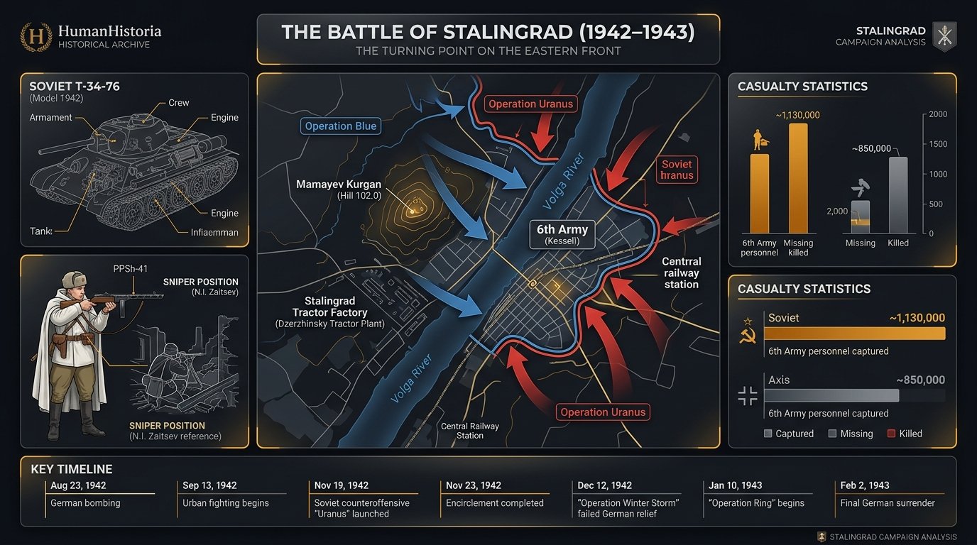 The Battle of Stalingrad Tactical Map Infographic