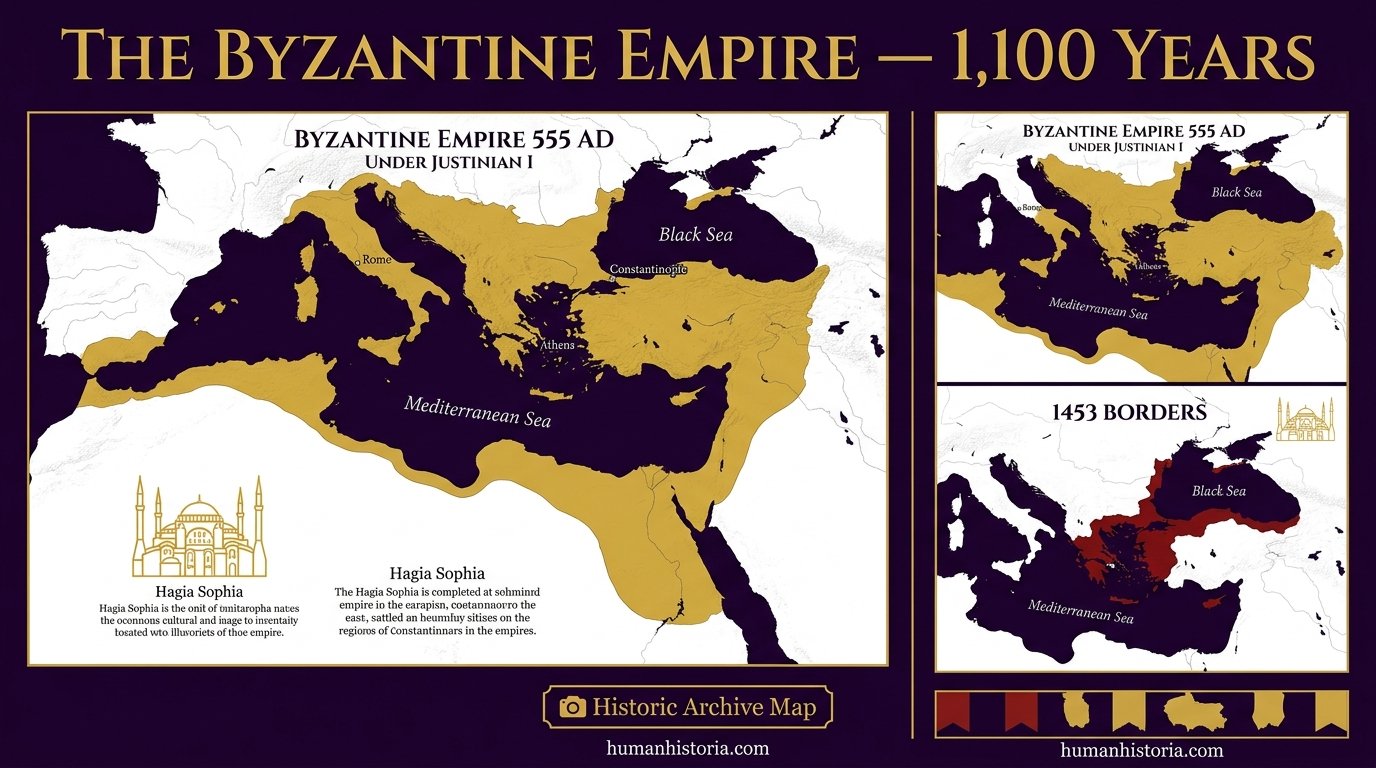 Byzantine Empire Map: 1,100 Years of Survival