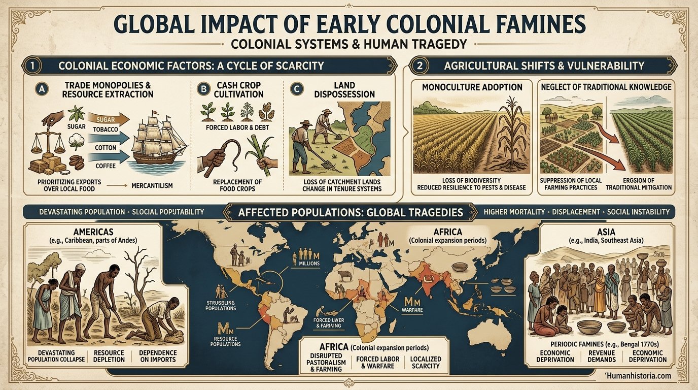 Colonial Famines & Imperial Grain Markets Infographic