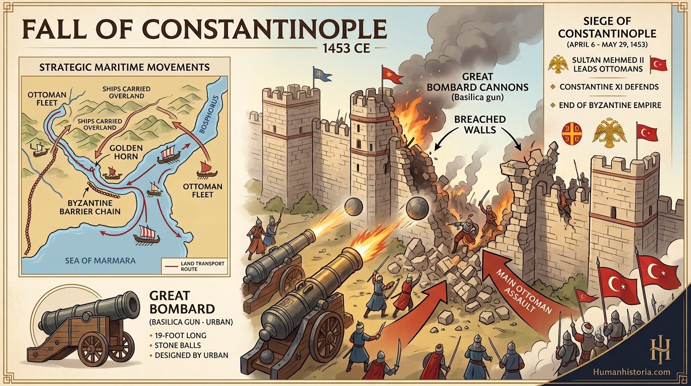 The Fall of Constantinople (1453) Infographic