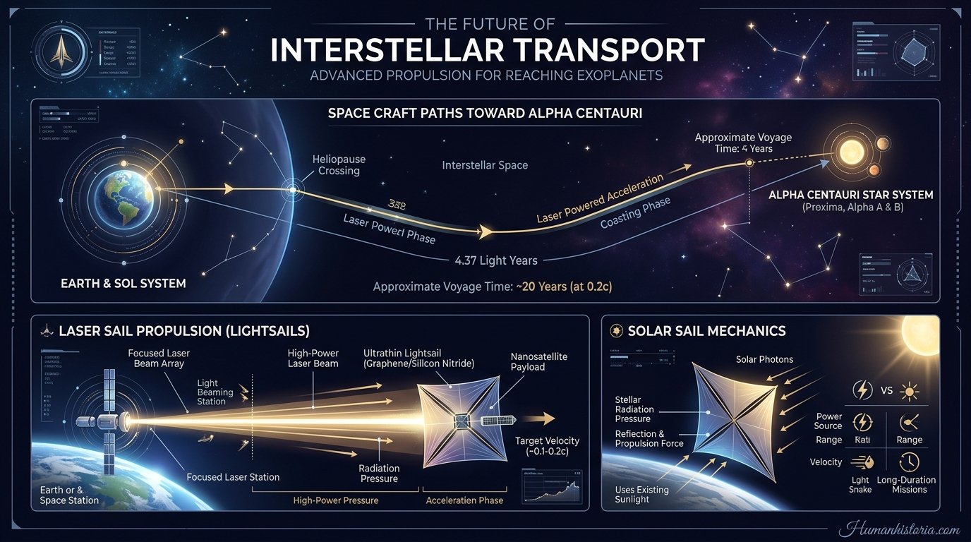 Futuristic Interstellar Travel & Space Colonization Infographic