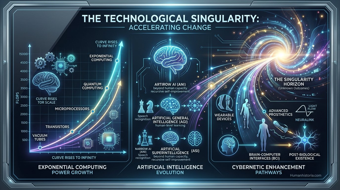 The Technological Singularity & AI Evolution Infographic