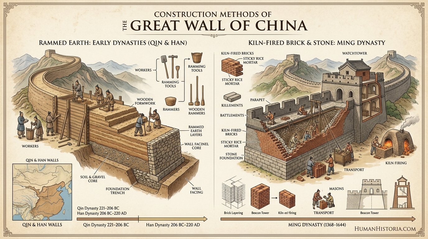 Great Wall of China Construction Infographic