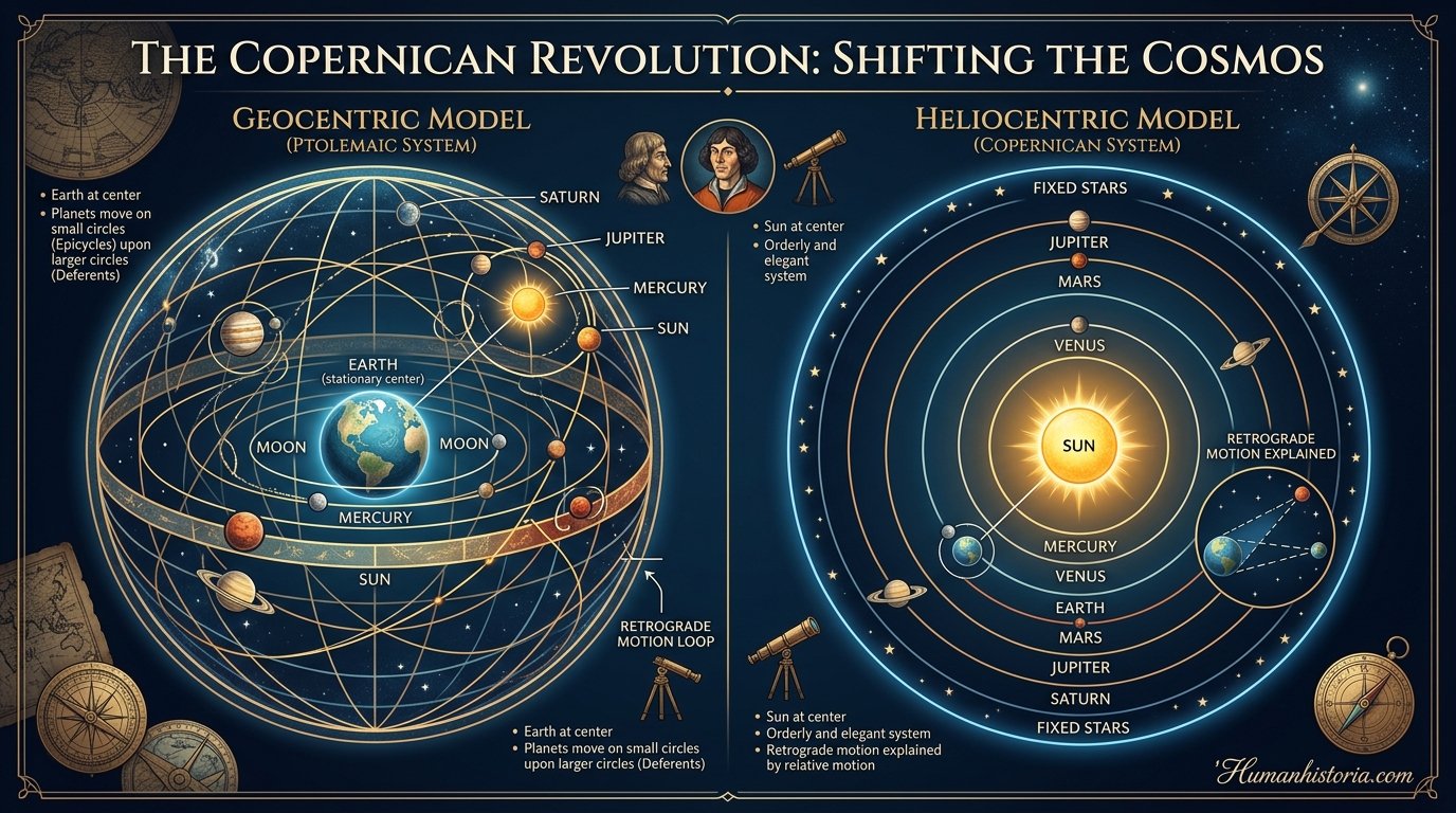 The Heliocentric Revolution & Telescope Studies Infographic