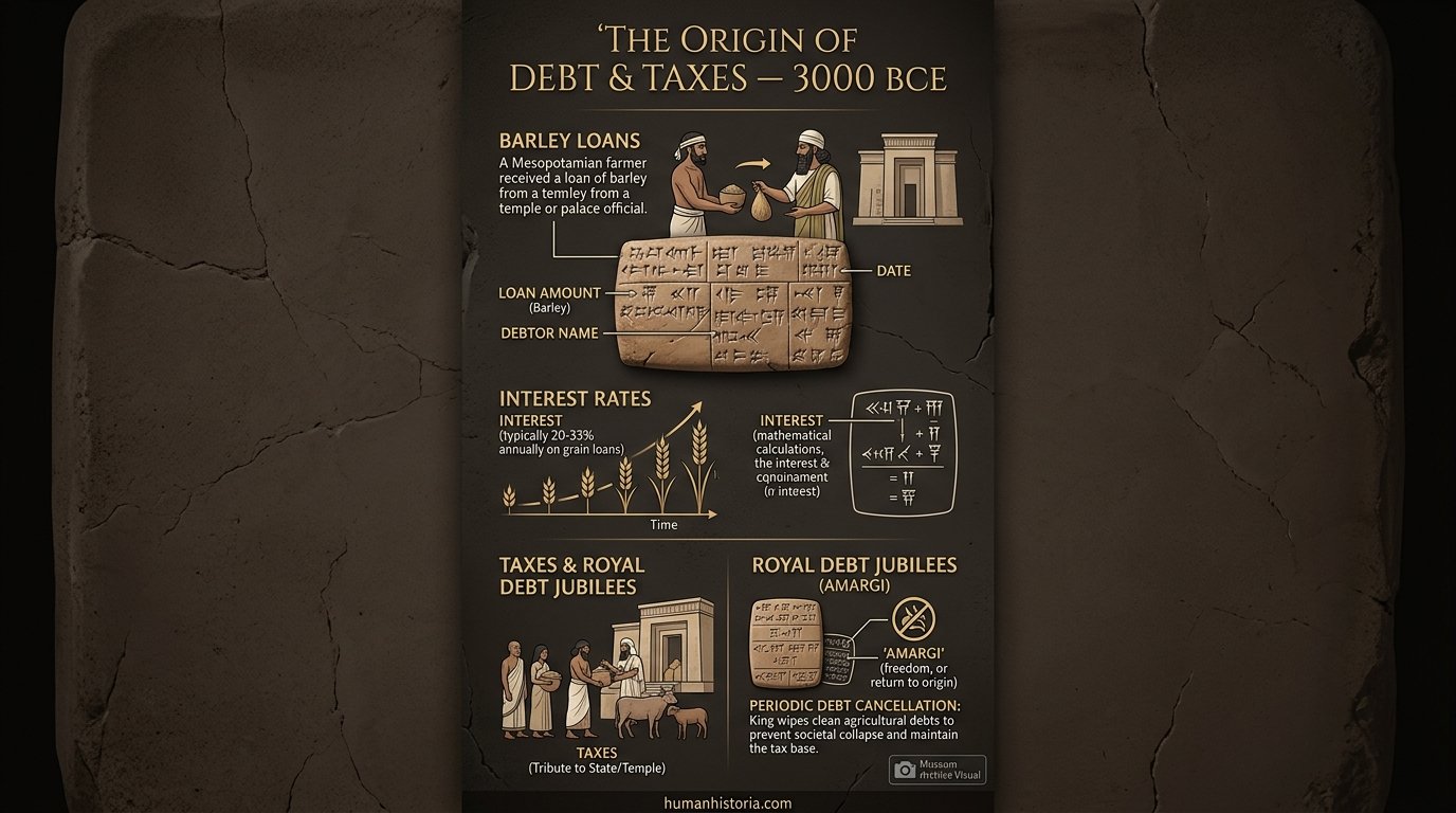 The Invention of Debt & Taxes: 3,000 BCE Clay Tablets