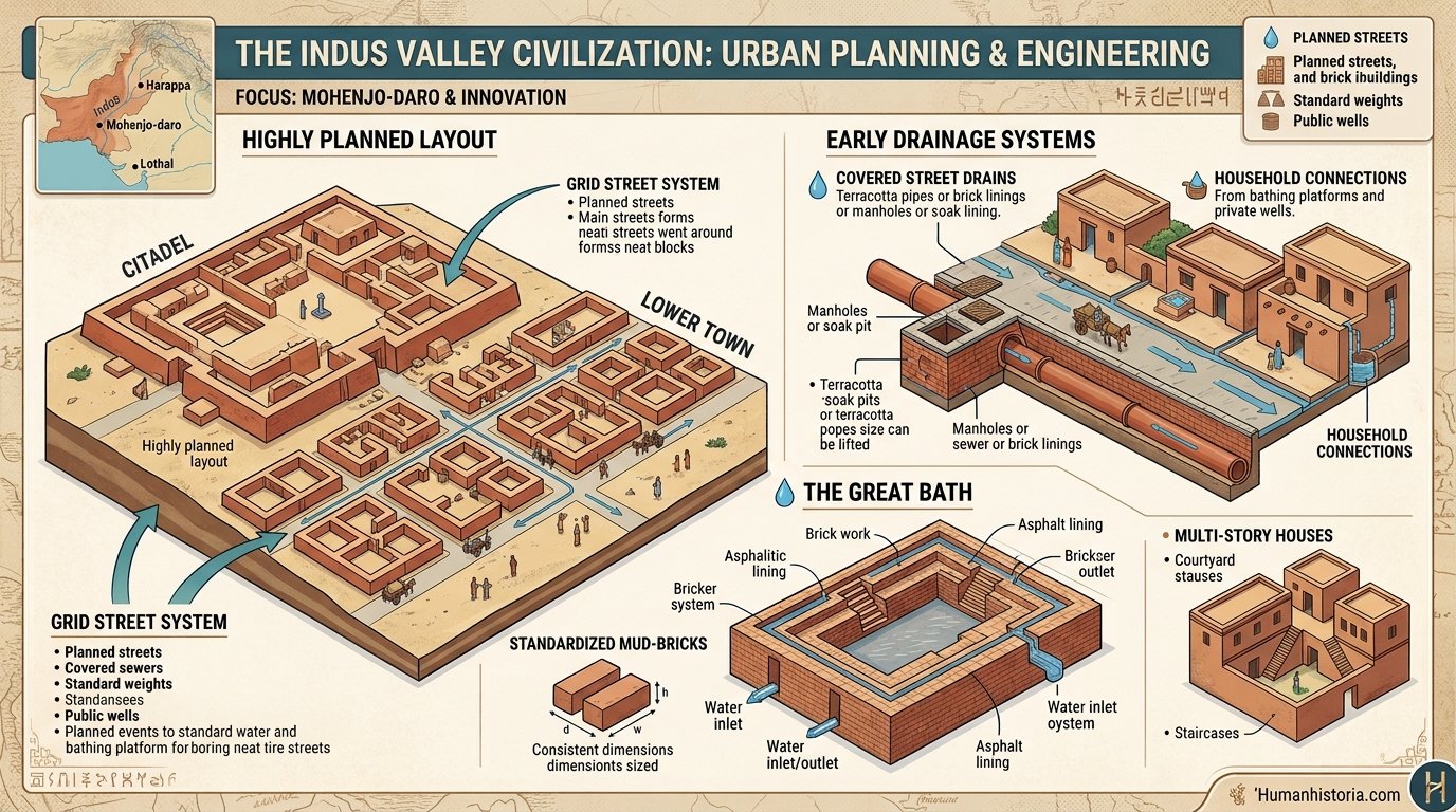 The Indus Valley Civilization & Grid Cities Infographic
