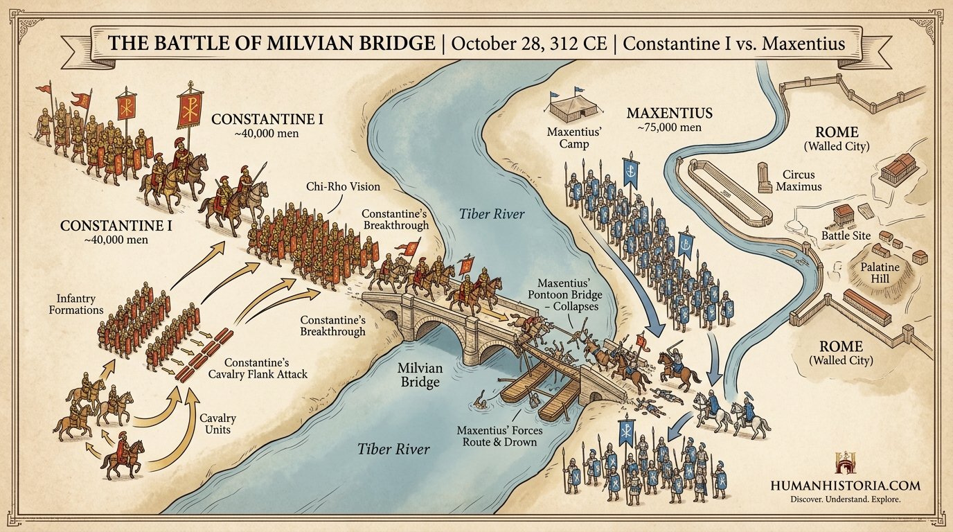 Constantine & Battle of Milvian Bridge Infographic