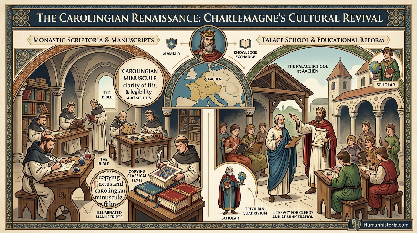 The Carolingian Renaissance Script Standard Infographic