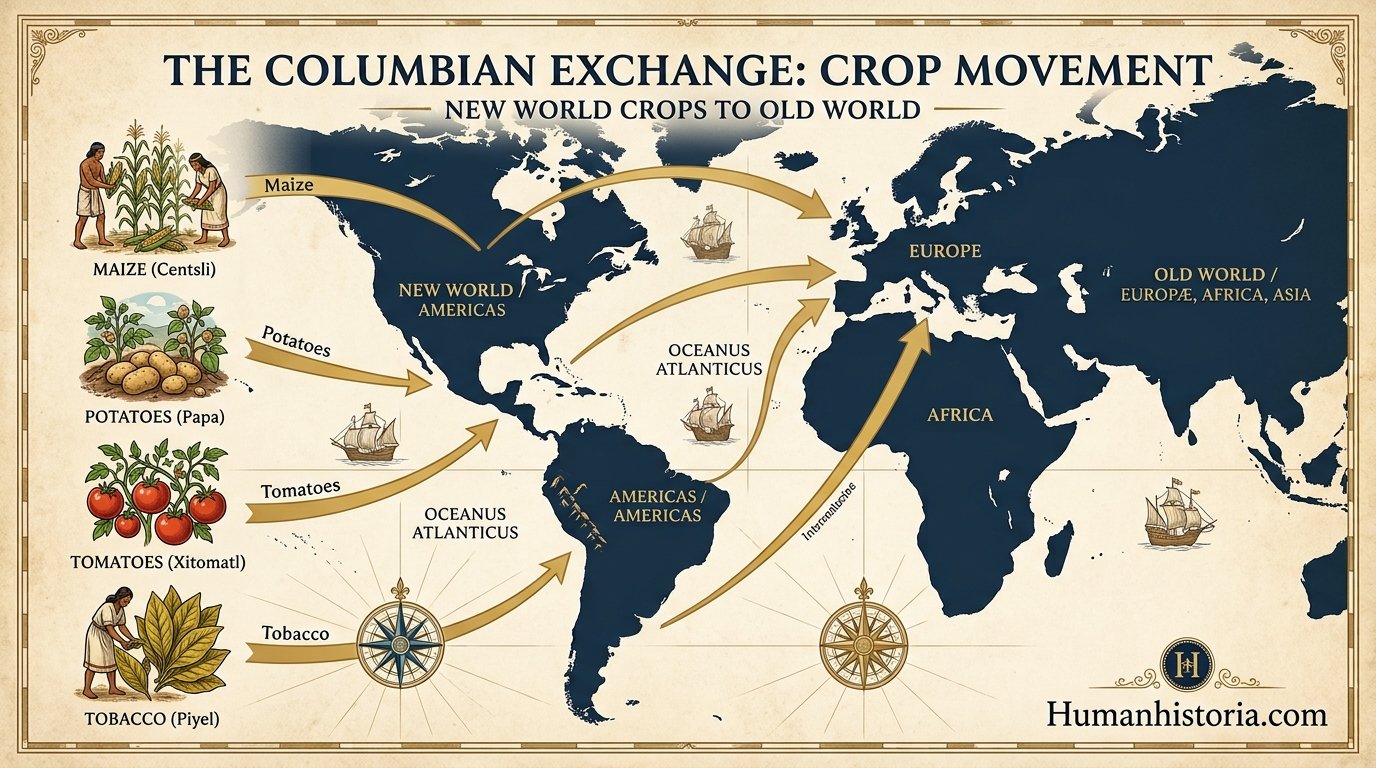 The Columbian Exchange & Crop Transfers Infographic