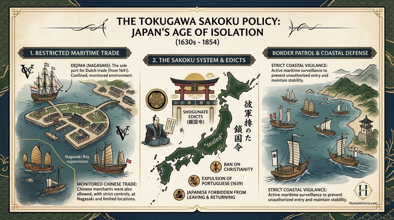 Tokugawa Sakoku Isolation Policy Infographic