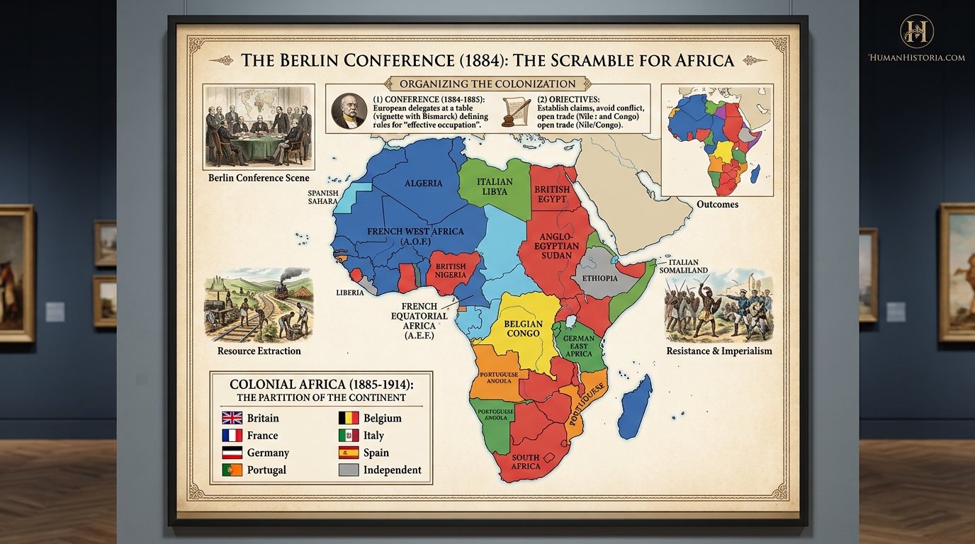 The Berlin Conference (1884) Partition Map Infographic