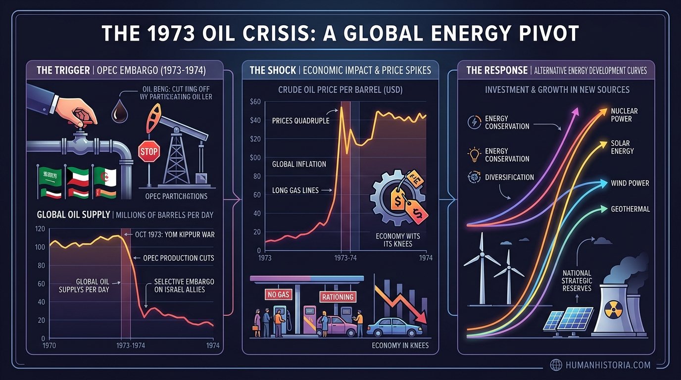 The 1973 OPEC Oil Crisis & Stagflation Infographic
