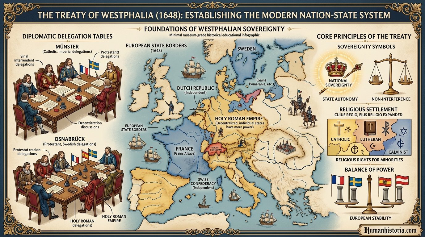 The Peace of Westphalia (1648) Sovereignty Infographic