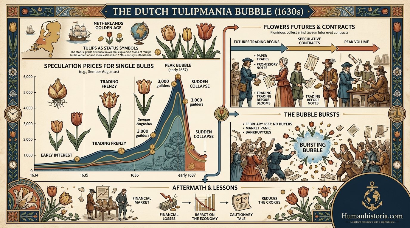 Dutch Tulipmania Speculative Bubble Infographic