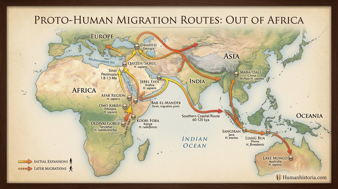 Out of Africa: Early Human Migration Infographic