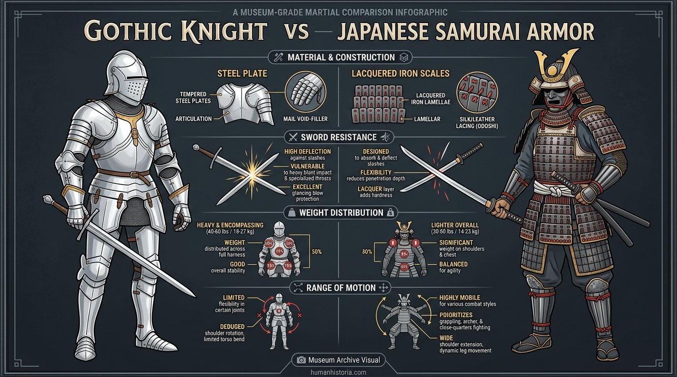 European Knight vs Japanese Samurai Armor Engineering