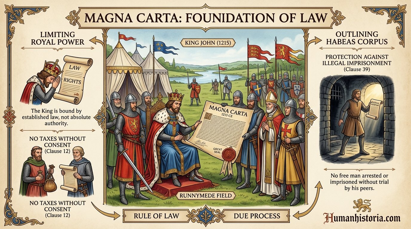 The Magna Carta (1215 CE) Constitutional Limits Infographic