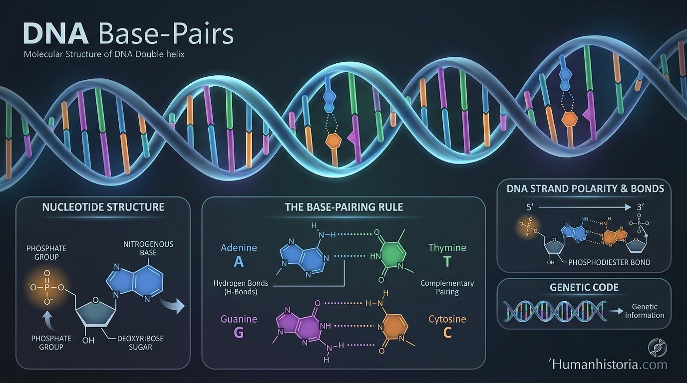 DNA Double Helix Base-Pair Structure Infographic