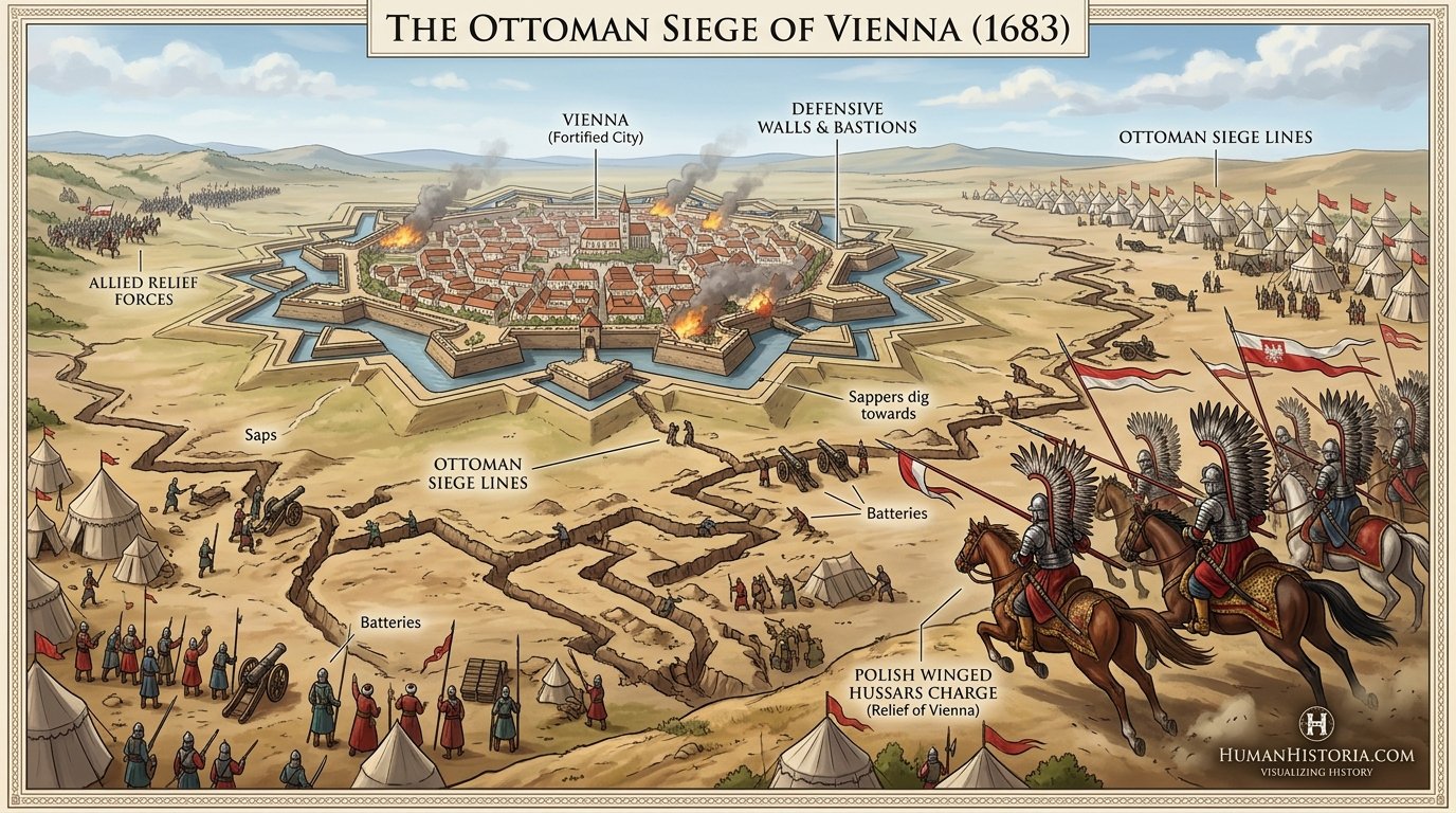 The Ottoman Siege of Vienna (1683) Infographic