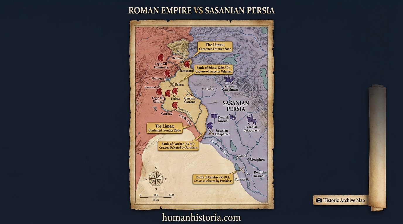 Roman Empire vs Sasanian Persia: Clash of Superpowers Map