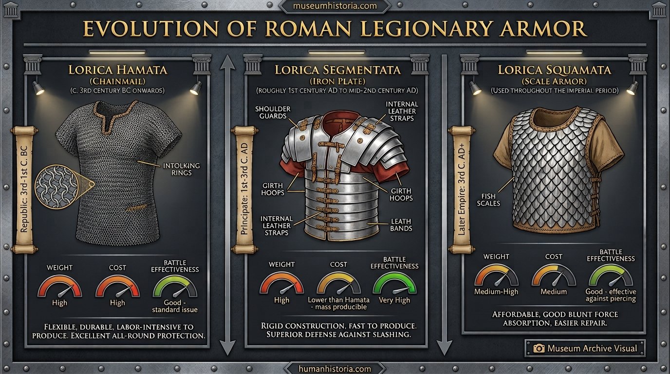 Evolution of Roman Armor: Hastati to Late Imperial Legionary