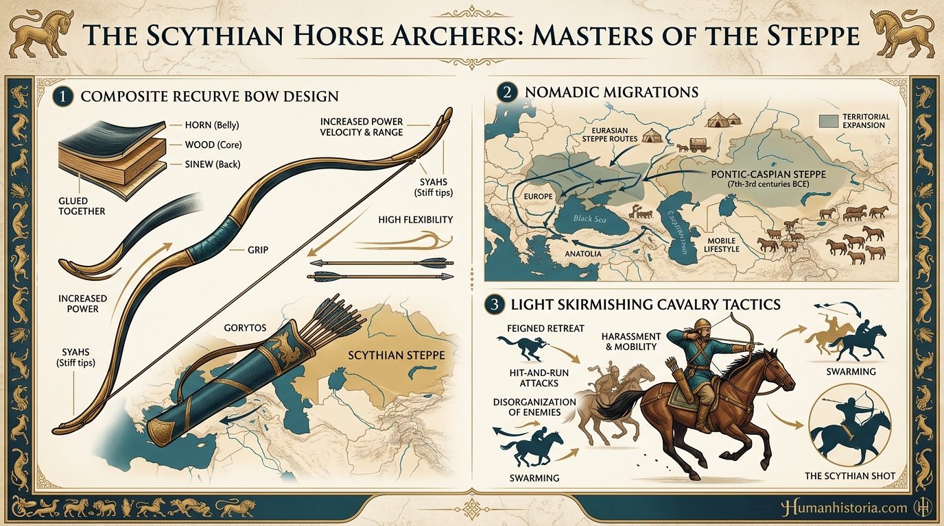 Scythian Horse Archers & Steppe Tactics Infographic