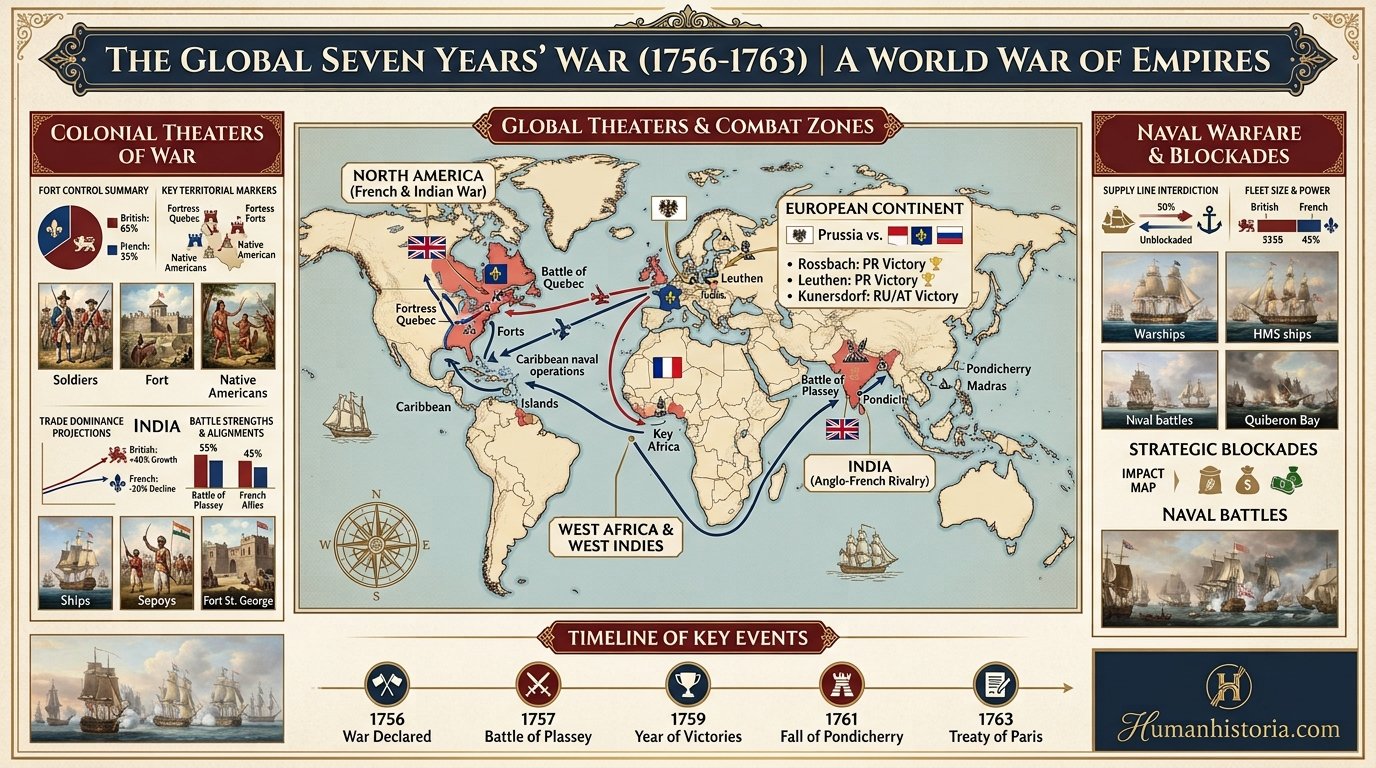 The Seven Years' War Global Conflict Infographic