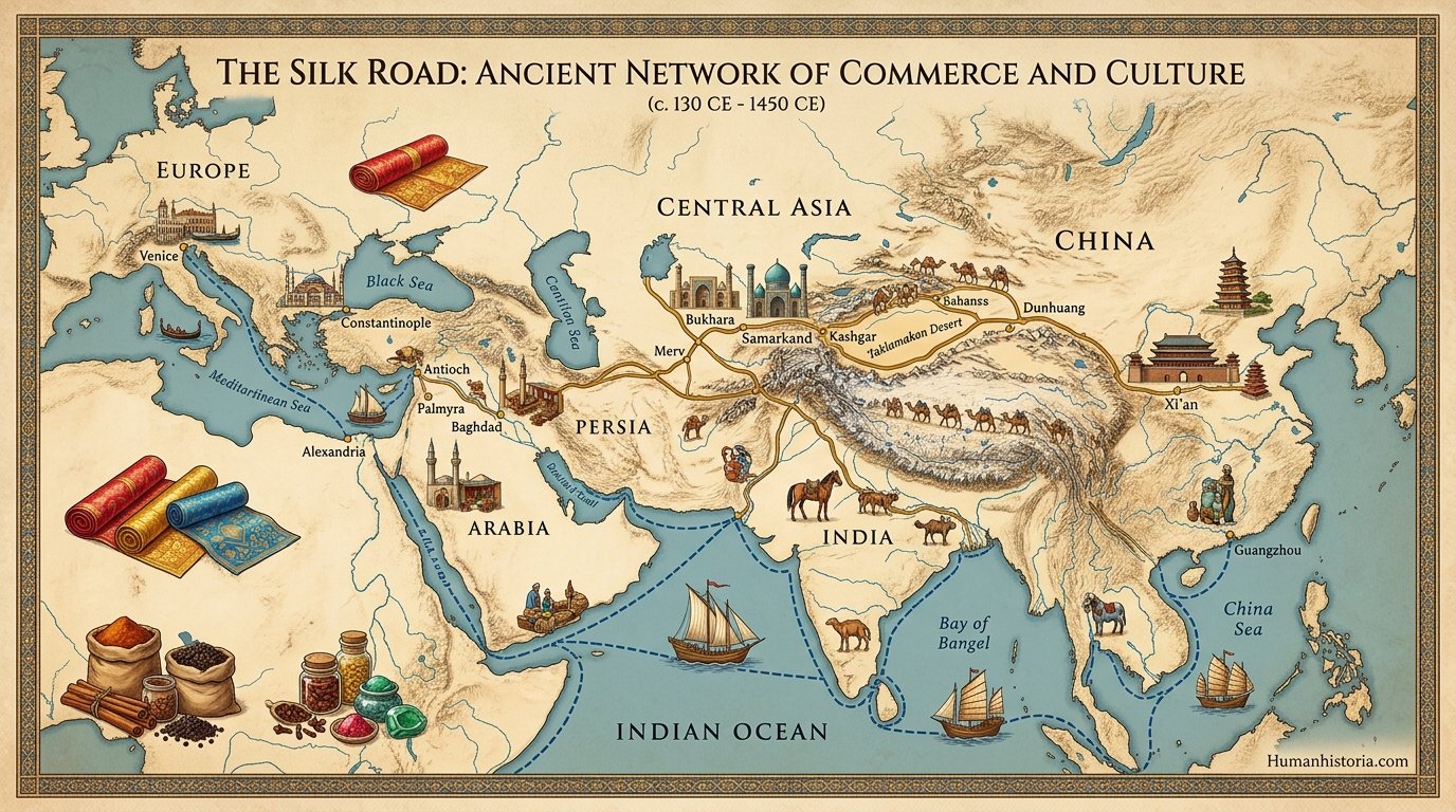 The Silk Road: Ancient Network of Commerce & Culture