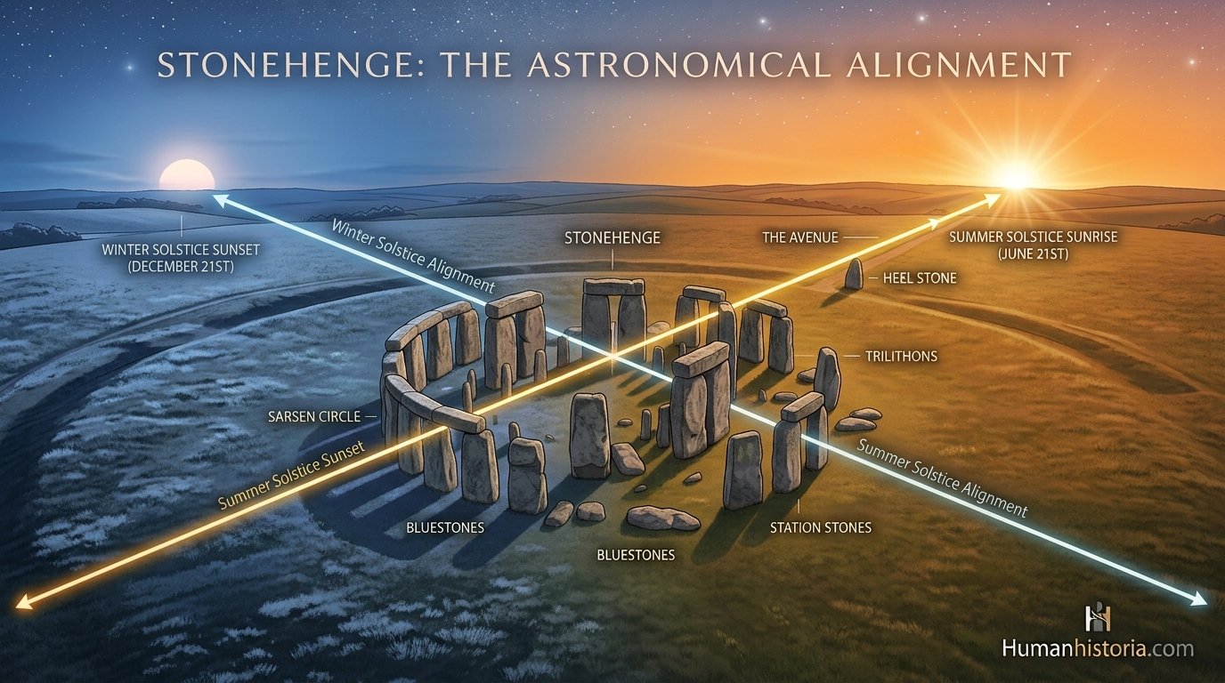 Stonehenge Solstice & Megalithic Alignment Infographic