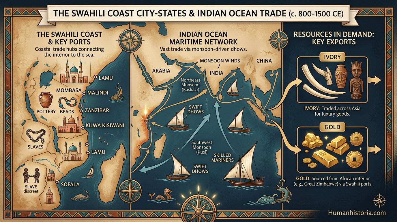 Swahili Coast City-States Maritime Trade Infographic
